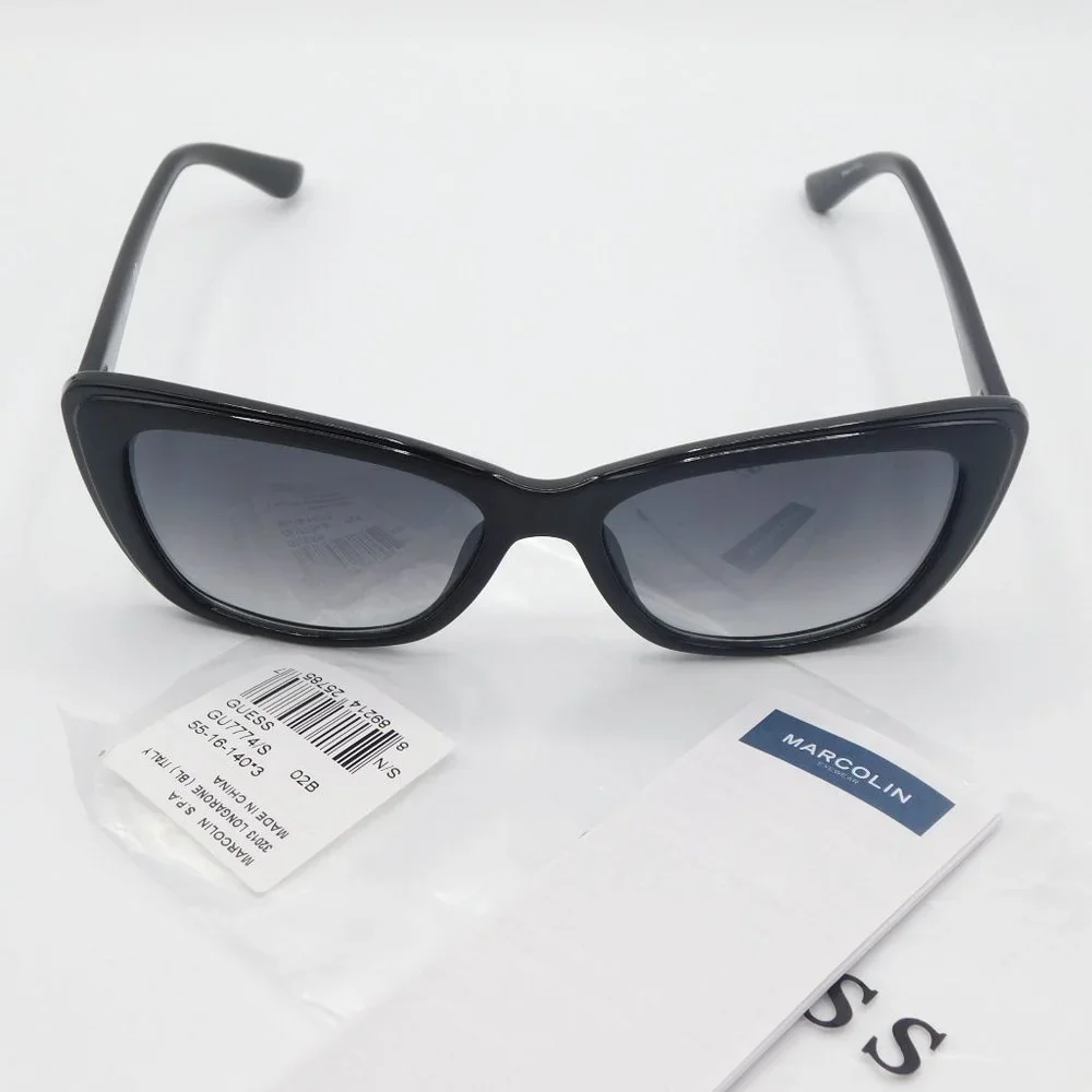 BRAND NEW GUESS GU7774 02B MATTE BLACK GREY CAT EYE WOMEN'S Sunglasses 5…